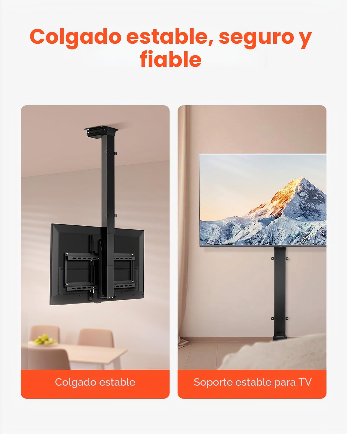 VEVOR Soporte de Techo Motorizado para Televisores de 813 a 1397 mm, Soporte Plegable Ajustable Eléctricamente Patrón Máximo de Orificios VESA de 60 x 40 cm para Televisores de hasta 54 kg