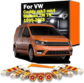 LED Interior Map Dome Trunk Light Kit, for VW Caddy mk3 mk4 7M 7N 2005 2006 2007 2008 2013 2015 2016 Car