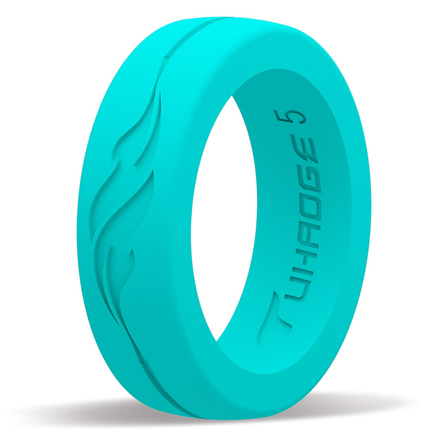 Tuhaoge Women's Silicone Wedding Ring Silicone Rubber Wedding Bands Representing The Pattern of Independent Freedom and Dreams, Promise Your Favorite Silicone Ring