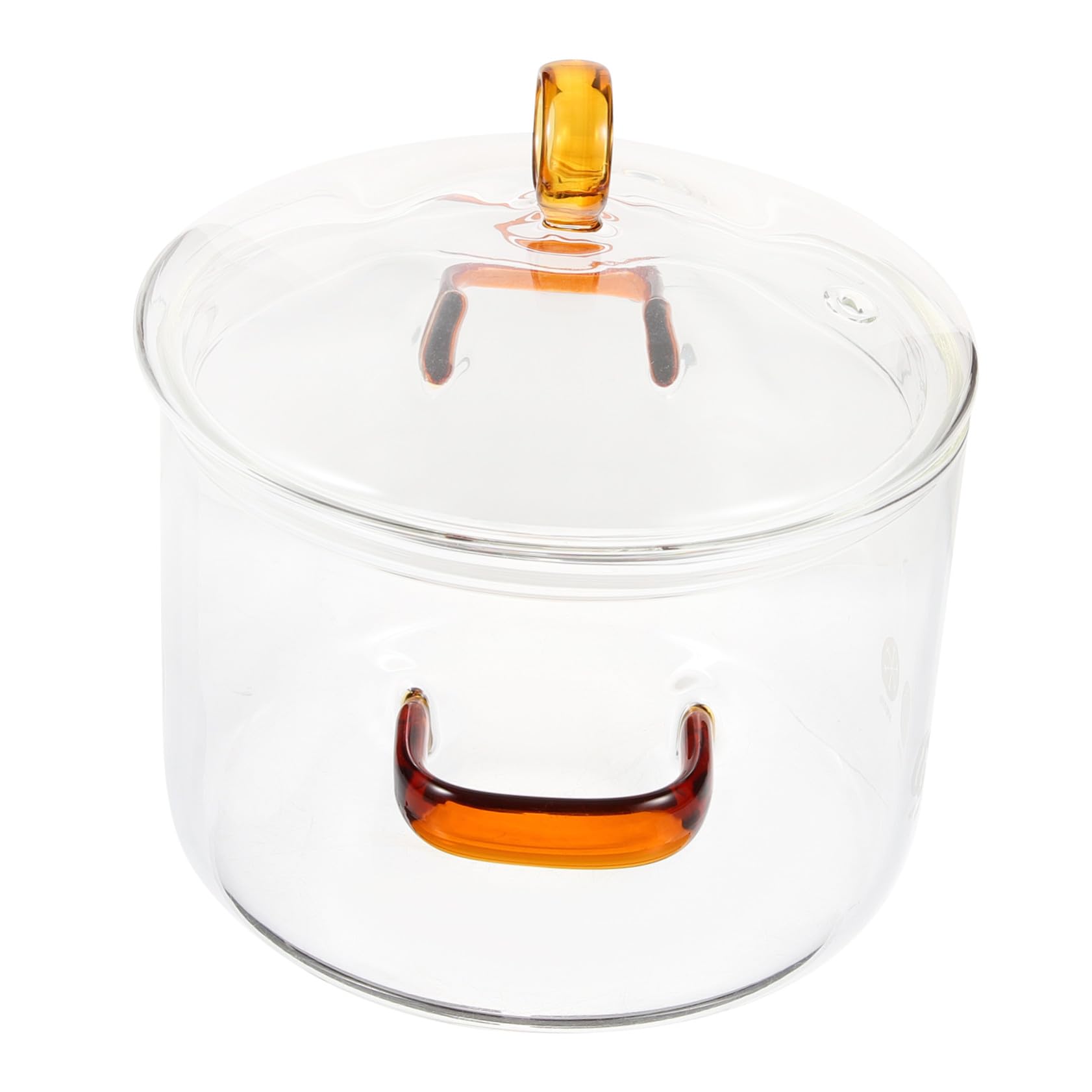 Marmite en verre résistante à la température avec poignées