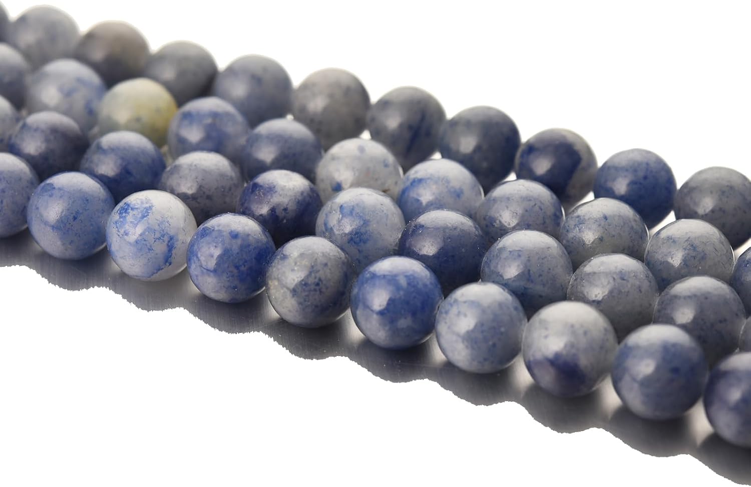 8mm Natural Blue Aventurine Gemstone Beads Round Loose Stone Beads for Jewellery Making 15"/Strand (Blue Aventurine,8mm) image 2