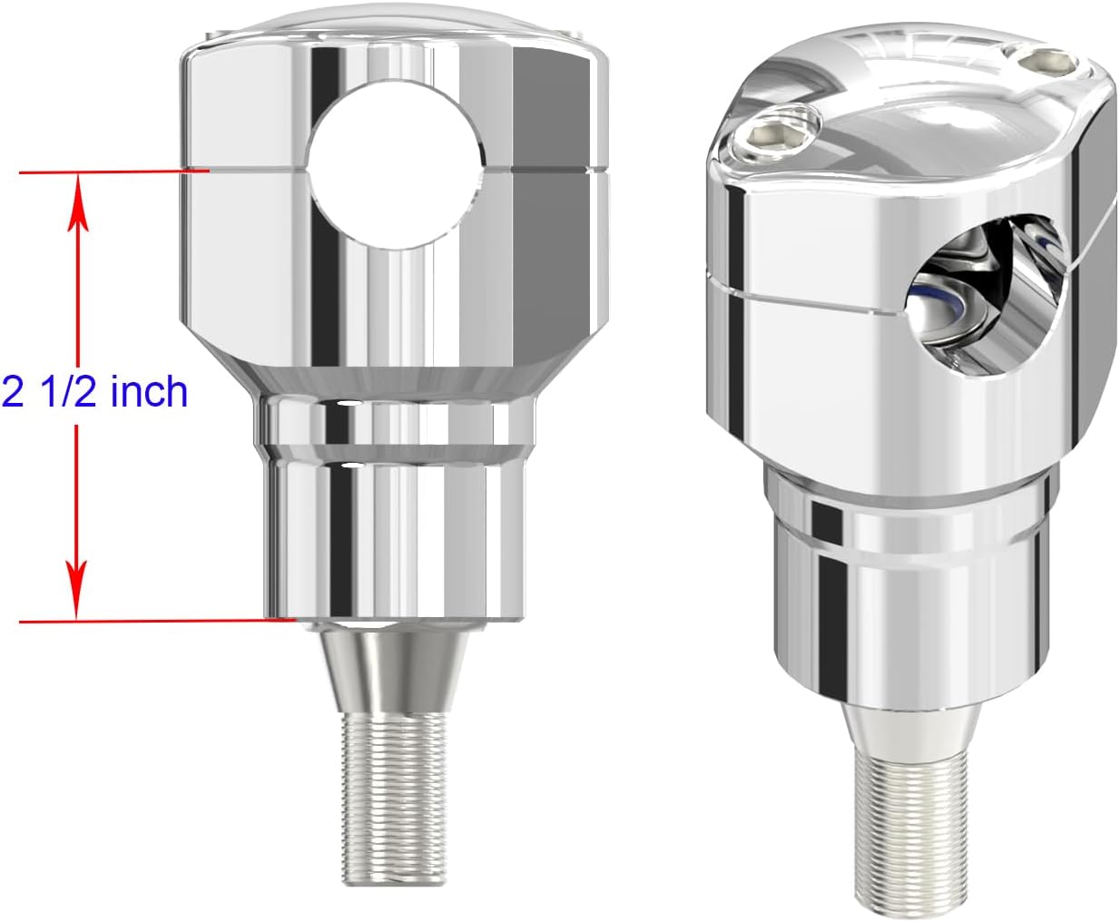 Chrome 1.0" Handlebar Risers Kit with Stud Fits for 96-Later Harley Davidson Softail Springer, Heritage Springer, Cross Bones, Bad Boy (Chrome)