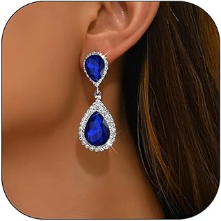 Wedding Earrings for Women Wedding Guest Dress 2025 Crystal Teardrop Dangle Earings Sparkly Bride Earrings Gifts Formal Dresses for Women Party Prom Jewelry Gift