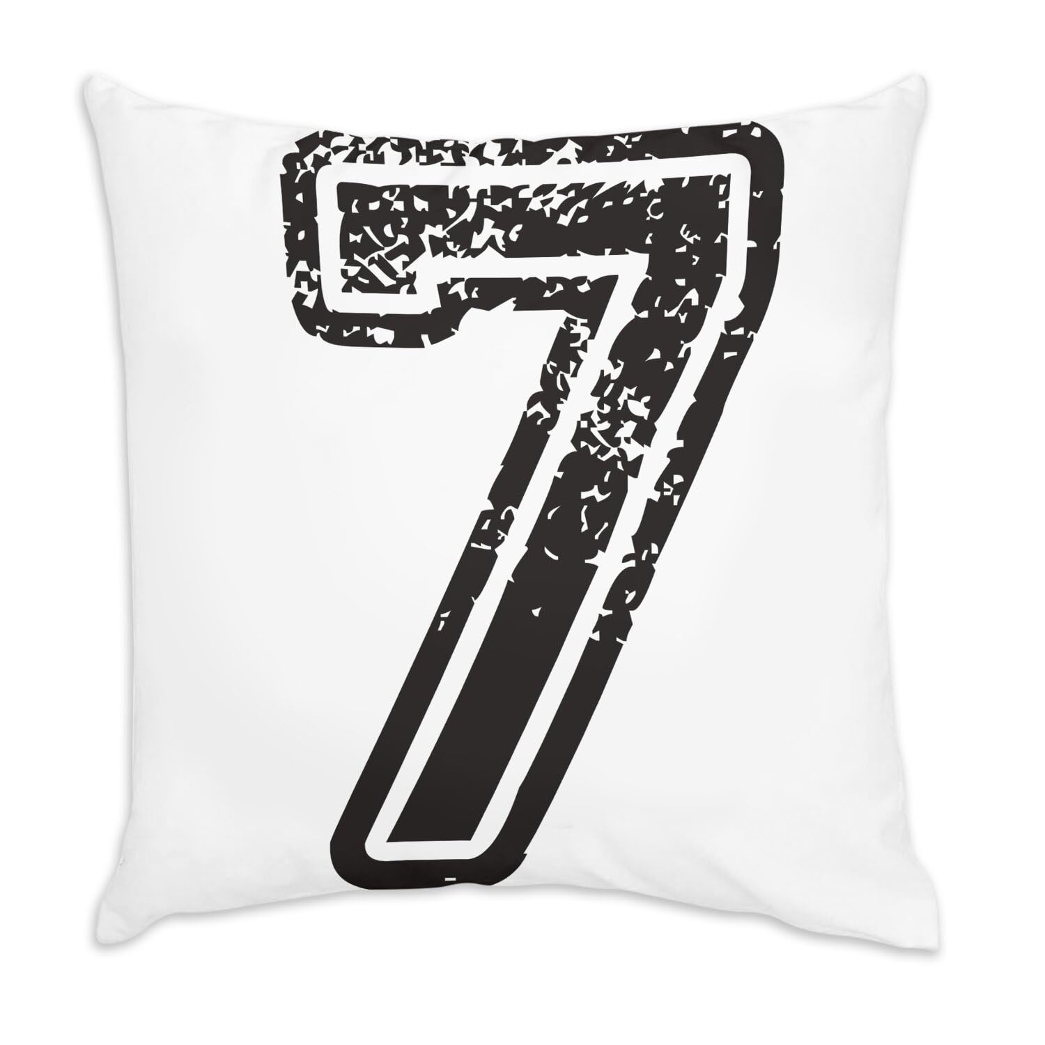Coussin velours blanc maillot 7 noir idee cadeau anniversaire fan foot basketball