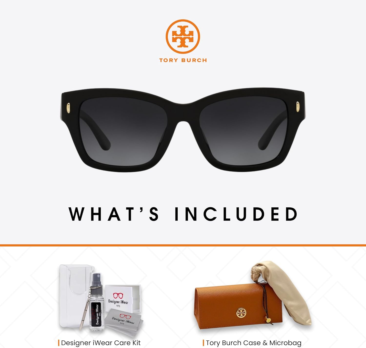 Tory Burch TY7167 Rectangular Sunglasses for Women +BUNDLE with ACCESSORY EYEWEAR KIT - Image 5