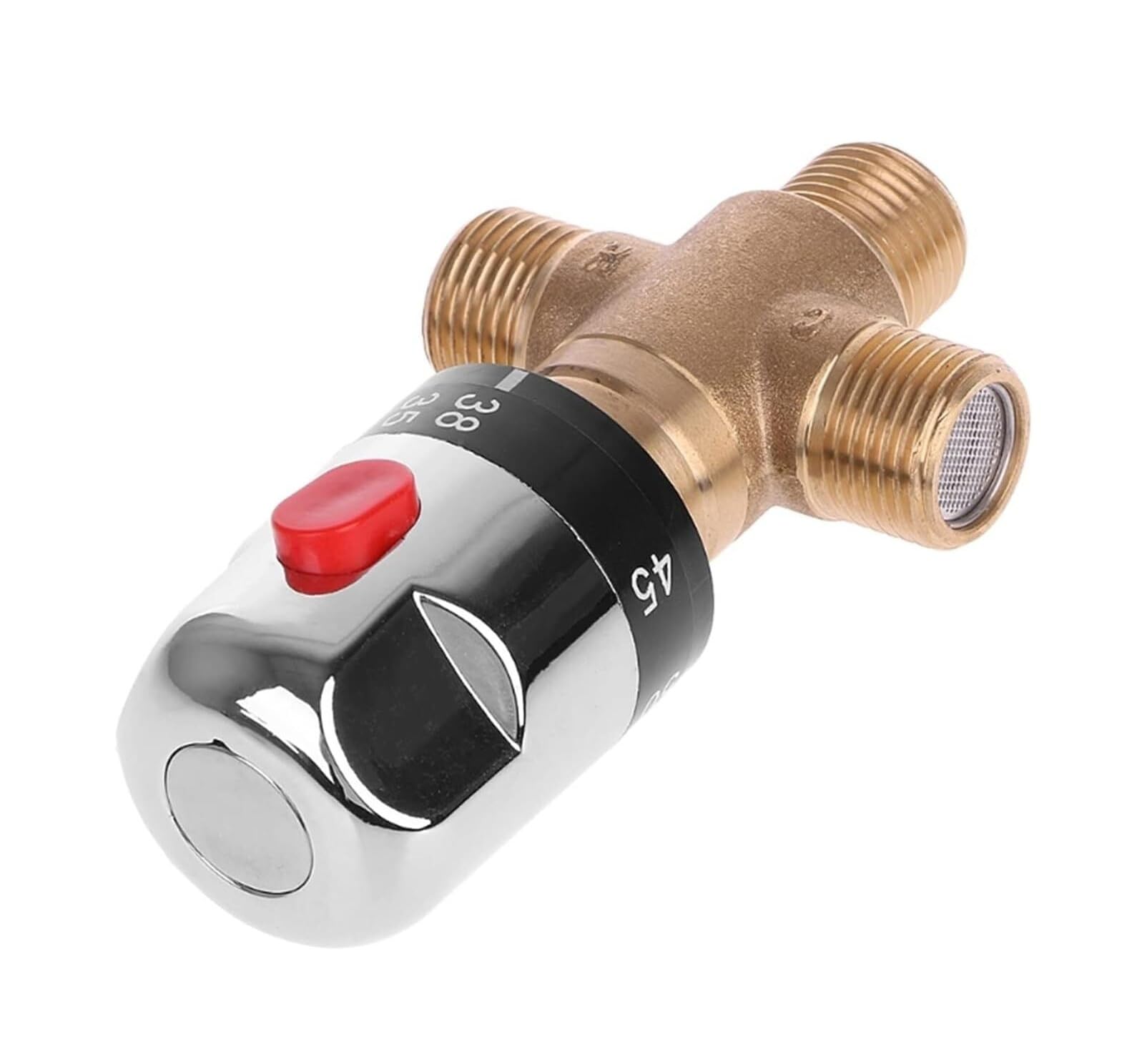 Lmrxofe Men's One Color Brass 3 Way Thermostatic Mixing Valve, 1Pcs