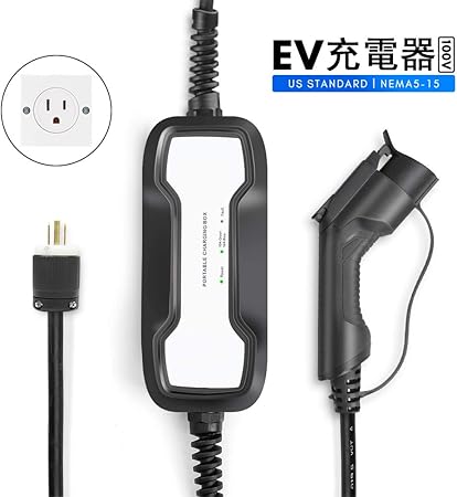 Amazon Morecevse Ev充電器 100v Phev充電ケーブル 電気自動車充電器 Saej1772 充電ケーブルev充電器ケーブル 6m 車 バイク 車 バイク