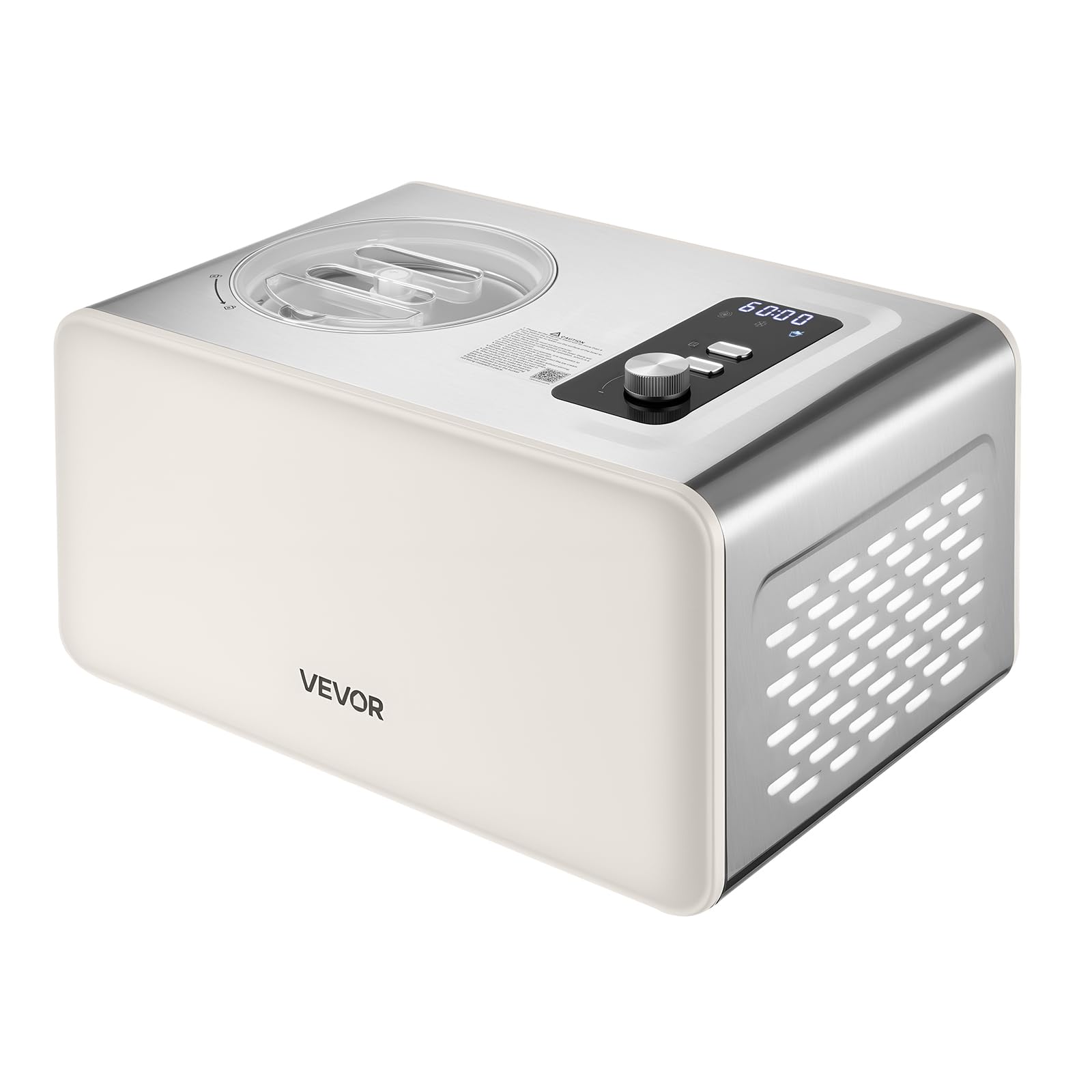 VEVOR Gelatiera Automatica con Compressore Integrato, Macchina per Gelato Senza Precongelamento 2 L Sorbettiera Elettrica a 3 Modalità, Macchina per Gelato con Compressore per Casa