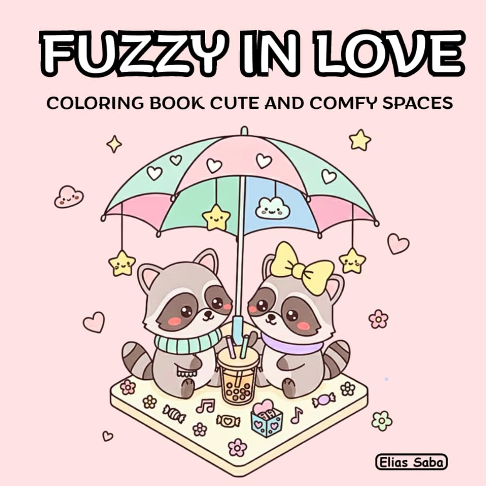 Fuzzy in Love Coloring Book Cozy and Comfy Spaces: Cute and Cozy Valentine's Day Animals For Adults And Teens, Fun Hygge Vibes for Relaxation And Stress Relief