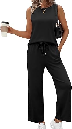 43% off: SAMPEEL Two Piece Sets for Women Summer Outfits Beach Vacation Clothes Wide Leg Crop Pants