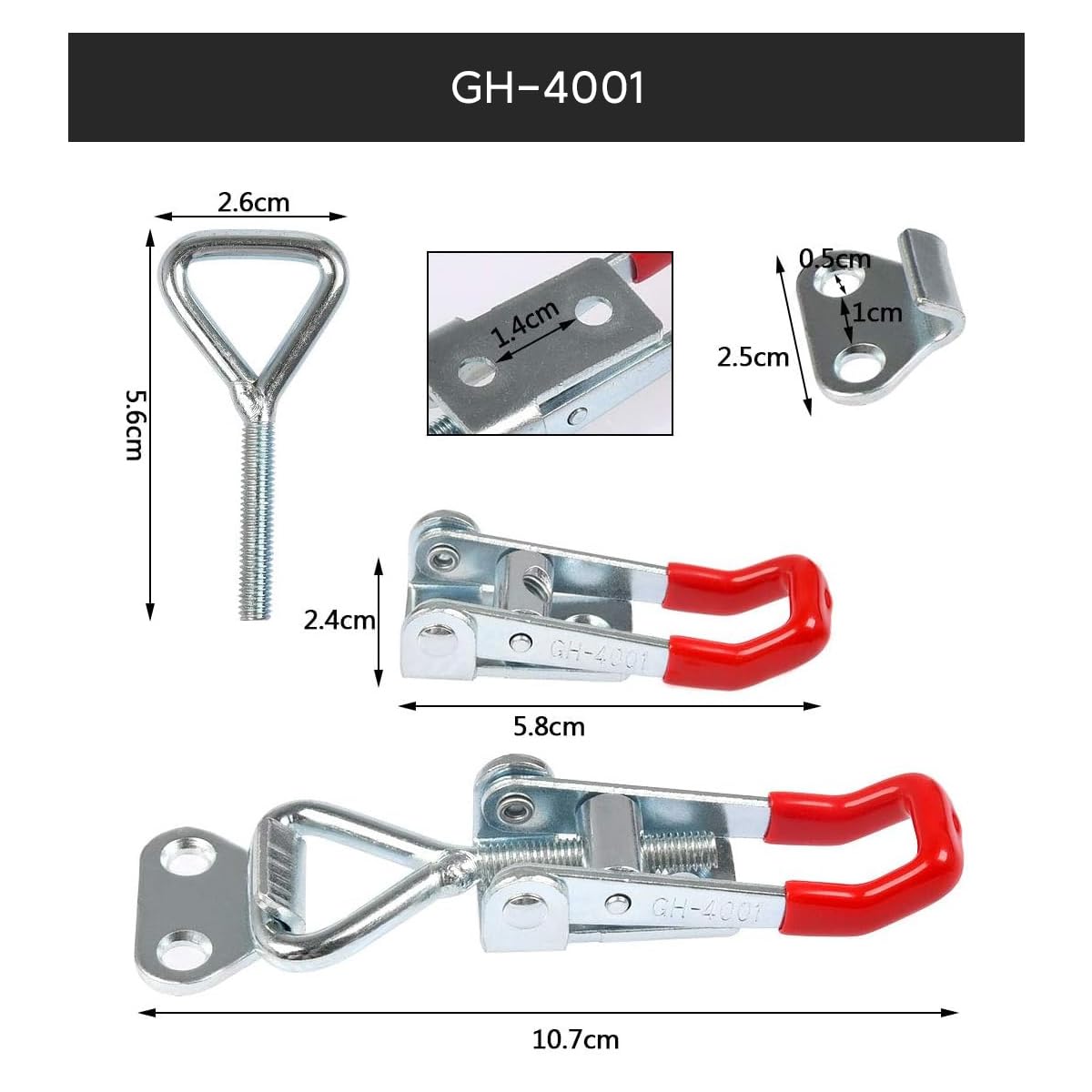 Lylxienty Toggle Latch Clamp 12PCS Toggle Catch Latches Metal Toggle Clamp Adjustable Toggle Clamp 100kg/220lbs Catchs Lock for Tool Boxes Trunk Cases - Image 2