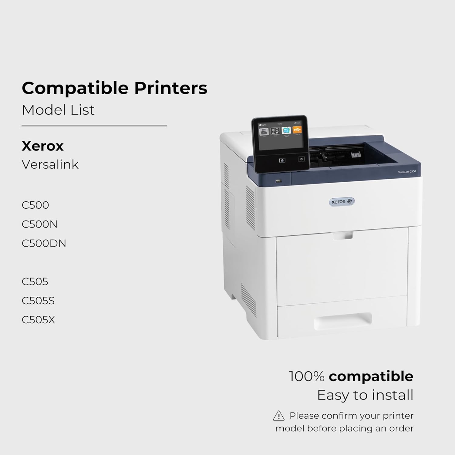 4 Pack Versalink C500 / C505 Toner Cartridge Replacement for Xerox Versalink C500 C505 C500N C505N C500DN C505DN Printer, 106R03859 106R03860 106R03861 106R03862 Do it Wiser