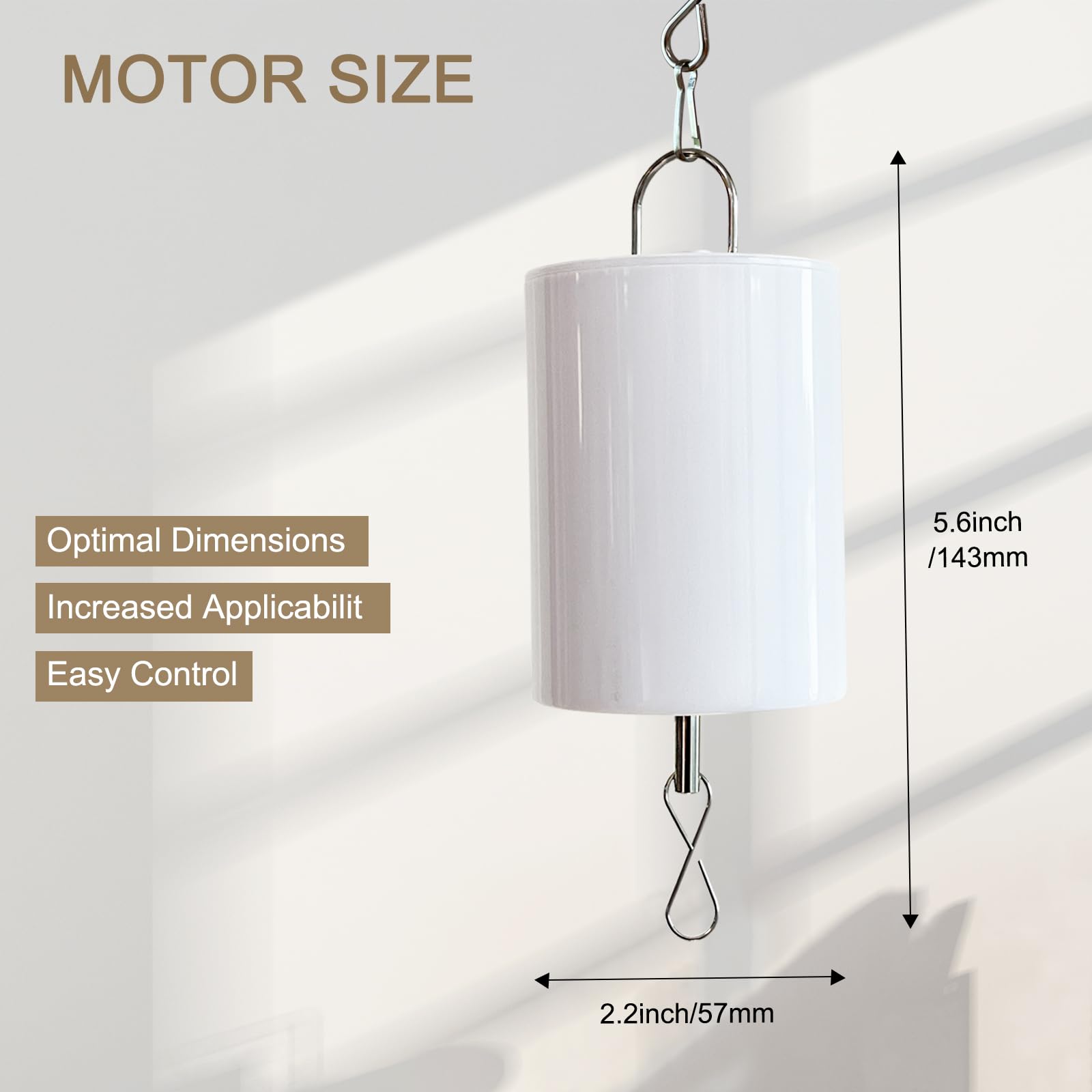 Goolyrusim Moteur à vent avec télécommande, moteur d'affichage suspendu pour éolienne, carillon éolien, décoration de jardin, moteur d'ornement rotatif pour boule discothèque, berceau de bébé, moteur