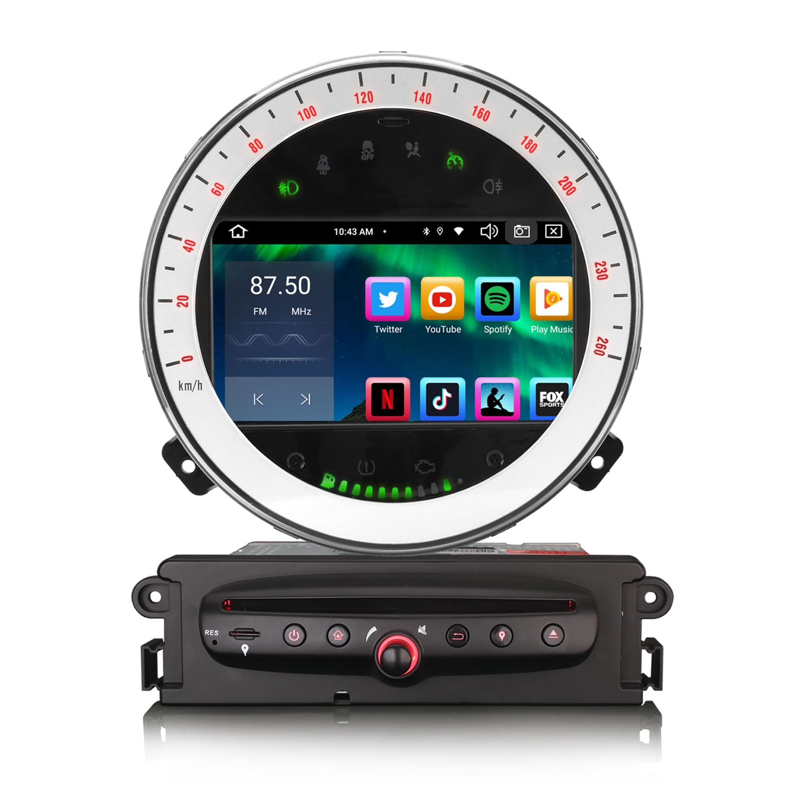erisin Android 14 8 Core Estéreo de Automóvil Autoradio para BMW Mini Cooper R56 S Countryman navegación GPS Carplay Android Auto DSP Bluetooth A2DP TDT WiFi Dab+ IPS