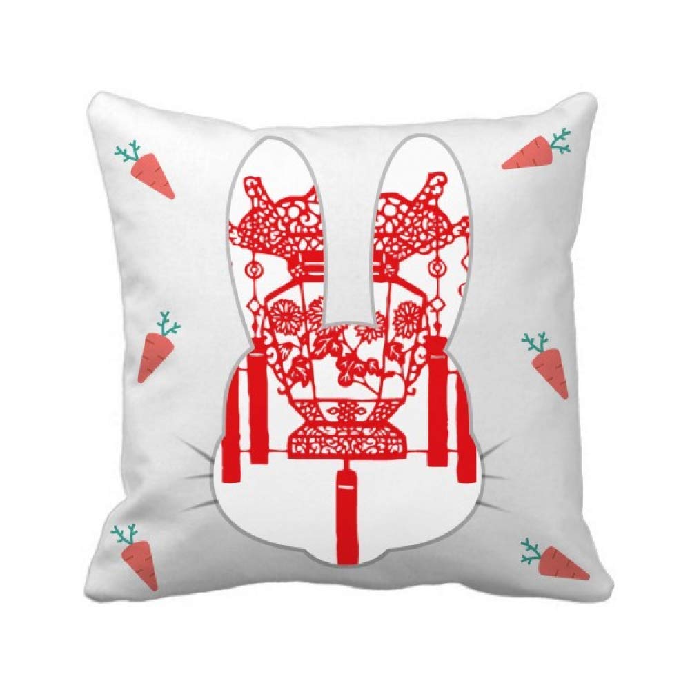 Couverture coussin rouge lapin chinois pour raviver un canapé fatigué