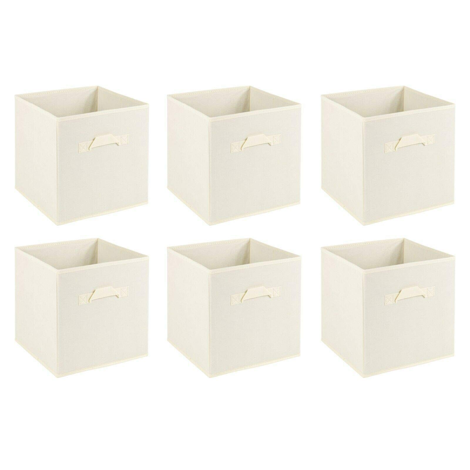 URBNLIVING Set of 6 Non-Woven Fabric Organiser Storage Boxes