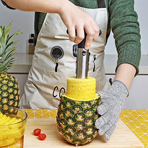Asdirne Pineapple Cutter, Pineapple Corer with Food Grade Stainless Steel Blade and ABS Grip, Pineapple Peeler with A Cut-Proof Glove, 9.4 Inch, Black - Thumbnail 6