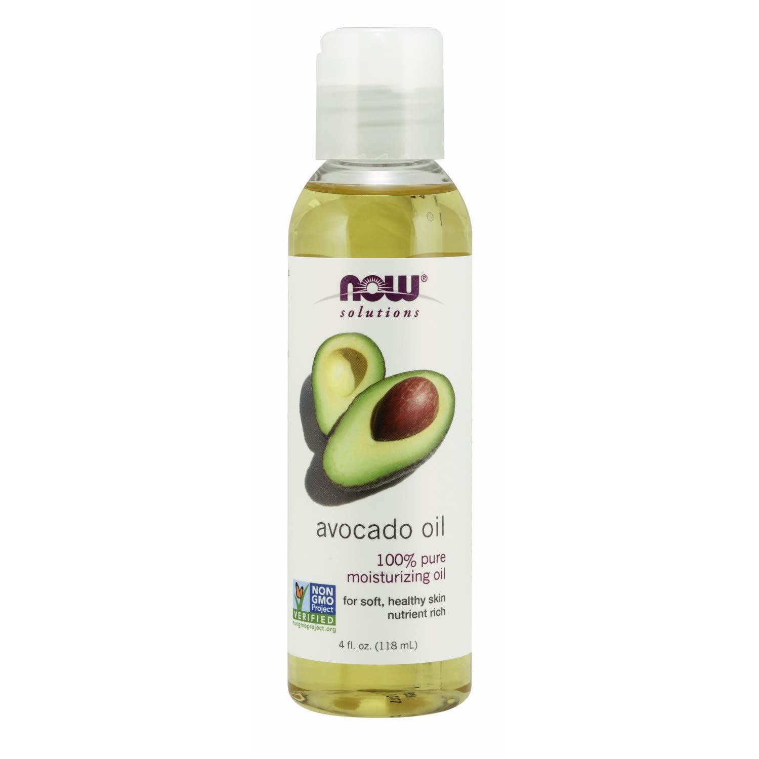 NOW Solutions, Avocado Oil, 100% Pure Moisturizing Oil, Nutrient Rich and Hydrating, 4 FL Oz (Pack of 1)