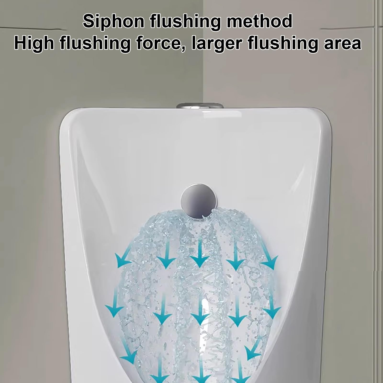Urinatoio da Uomo, Orinatoi Angolari for Uomo Antigoccia, Orinatoi In Ceramica a Parete con Pulsante di Scarico, Orinatoi for Bagno Maschile, for uso Domestico/commerciale