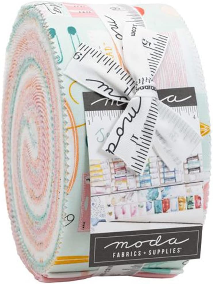 Paper + Cloth Sew Wonderful Jelly Roll 40 2.5-inch Strips Moda Fabrics 25110JR, Assorted, 2.5 Inches