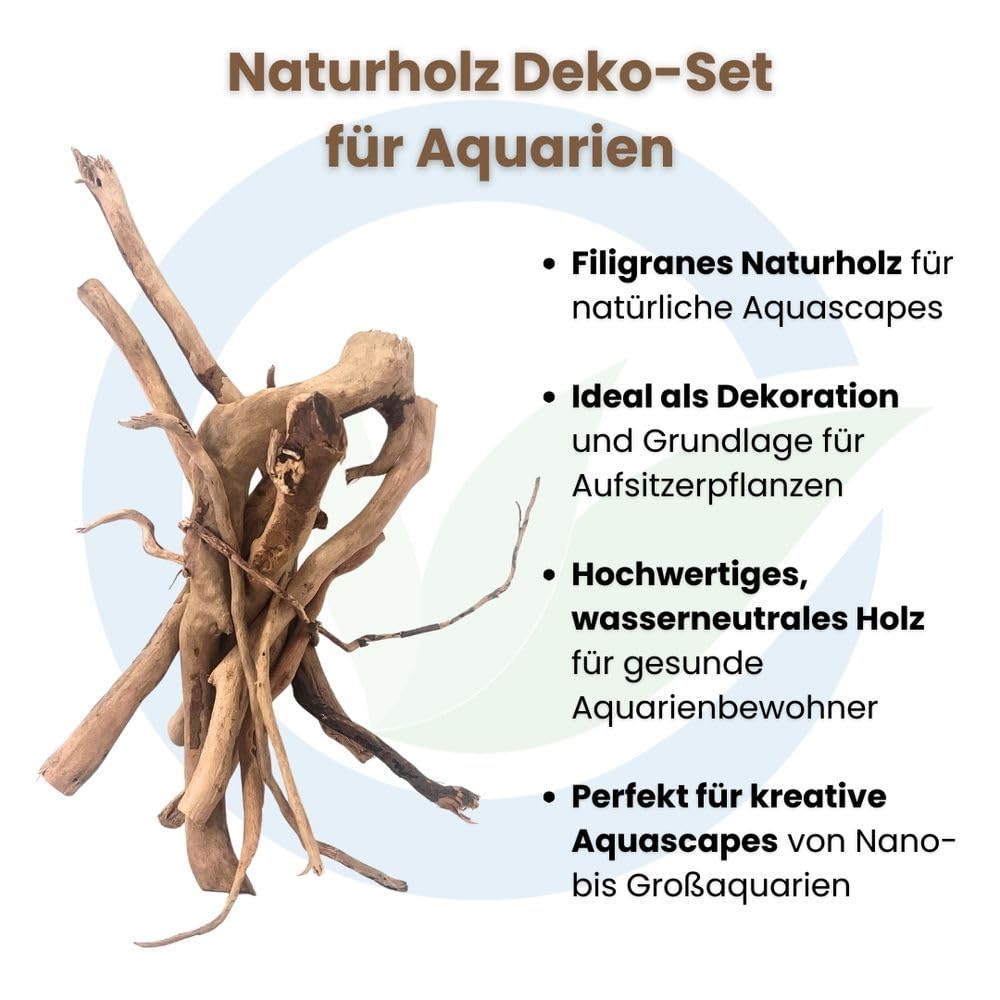 AquaOne Aquarium Moorkien Scape Sticks 100 g (10-25 cm) I Naturholz für Aquascaping & Aquarium Dekoration I Nano Becken Aquarien Terrarien Hardscape Zubehör