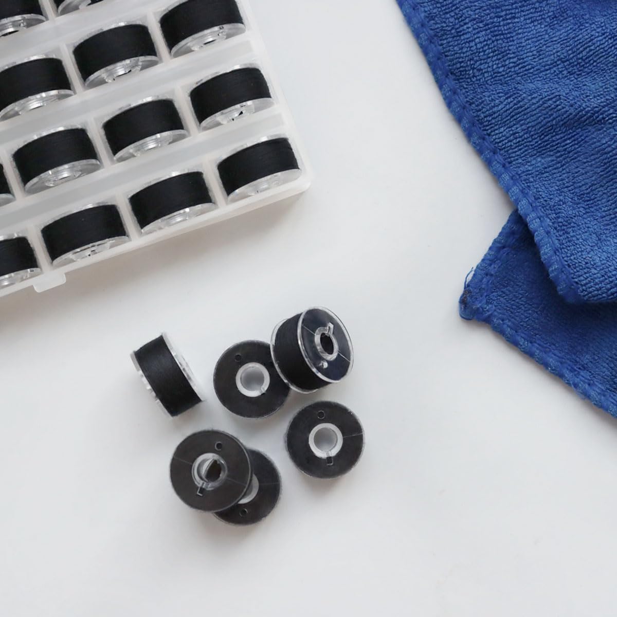 36 Pcs Bobbins and Sewing Threads with Bobbin Case, Sewing Thread Set