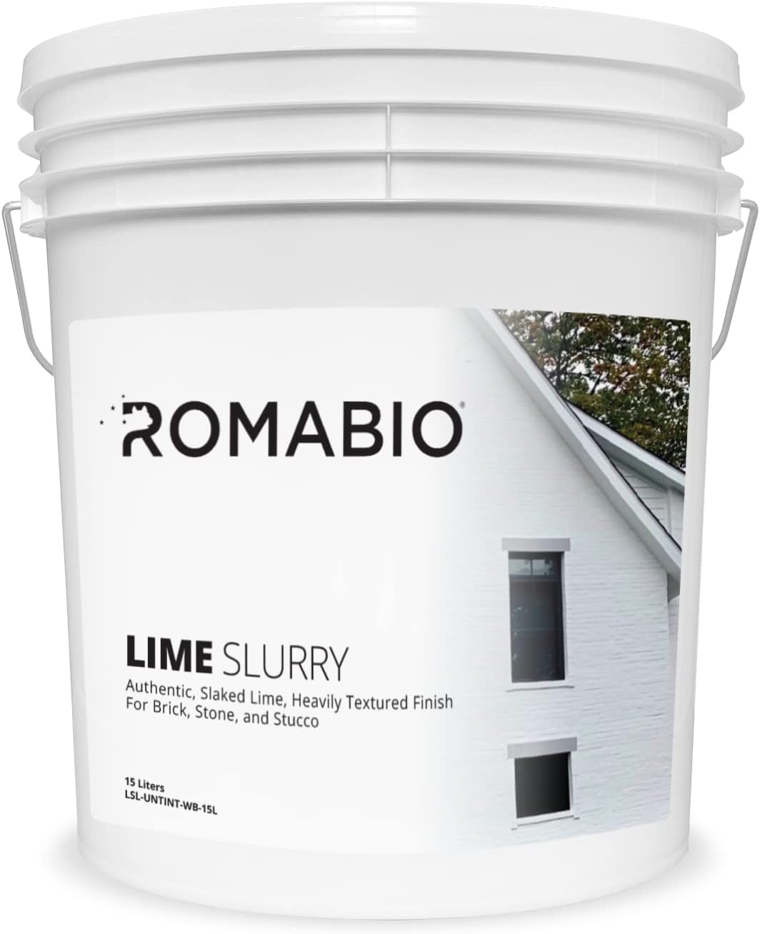 Romabio Lime Slurry, Heavily Textured Slaked-Lime Paint (Richmond White, 4 Gal / 15 Liter)