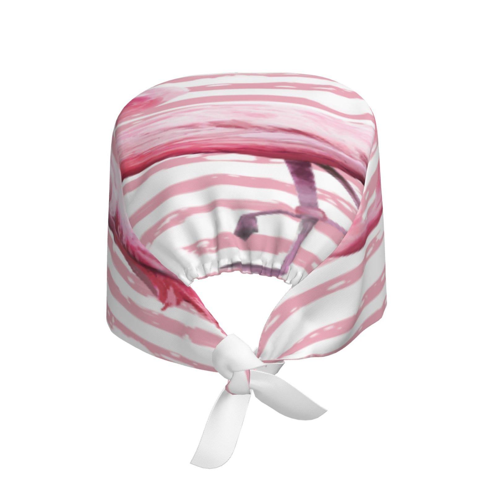 Kuilepa Flamingo Print Working Caps With Sweatband Adjustable Working Hats Elastic Scrub Hats Nurse Scrub Cap