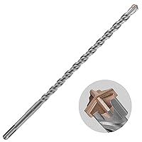 Vista 2 de Broca para Hormigón de Extensión 3pcs 1/2" X 12"-10" Tipo Cruz Doble Rosca Material de Carburo Adecuado para Ladrillo, Paredes de Cemento, Piedra