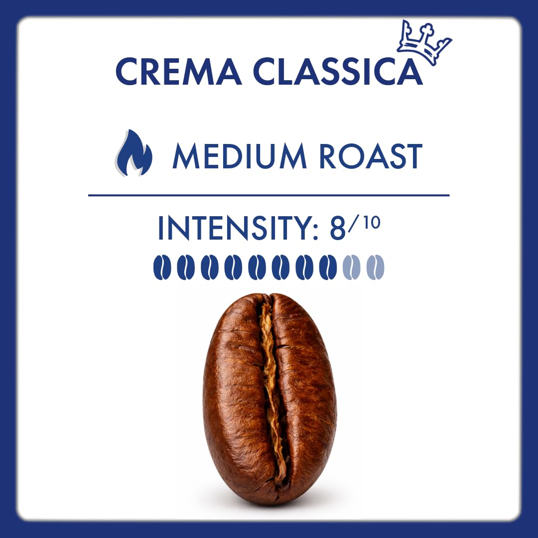 Caffè Borbone Whole Bean Coffee, Medium Roast Arabica and Robusta Blend, Crema Classica, Full-Bodied and Balanced Italian Coffee, 2.2 lb Bag