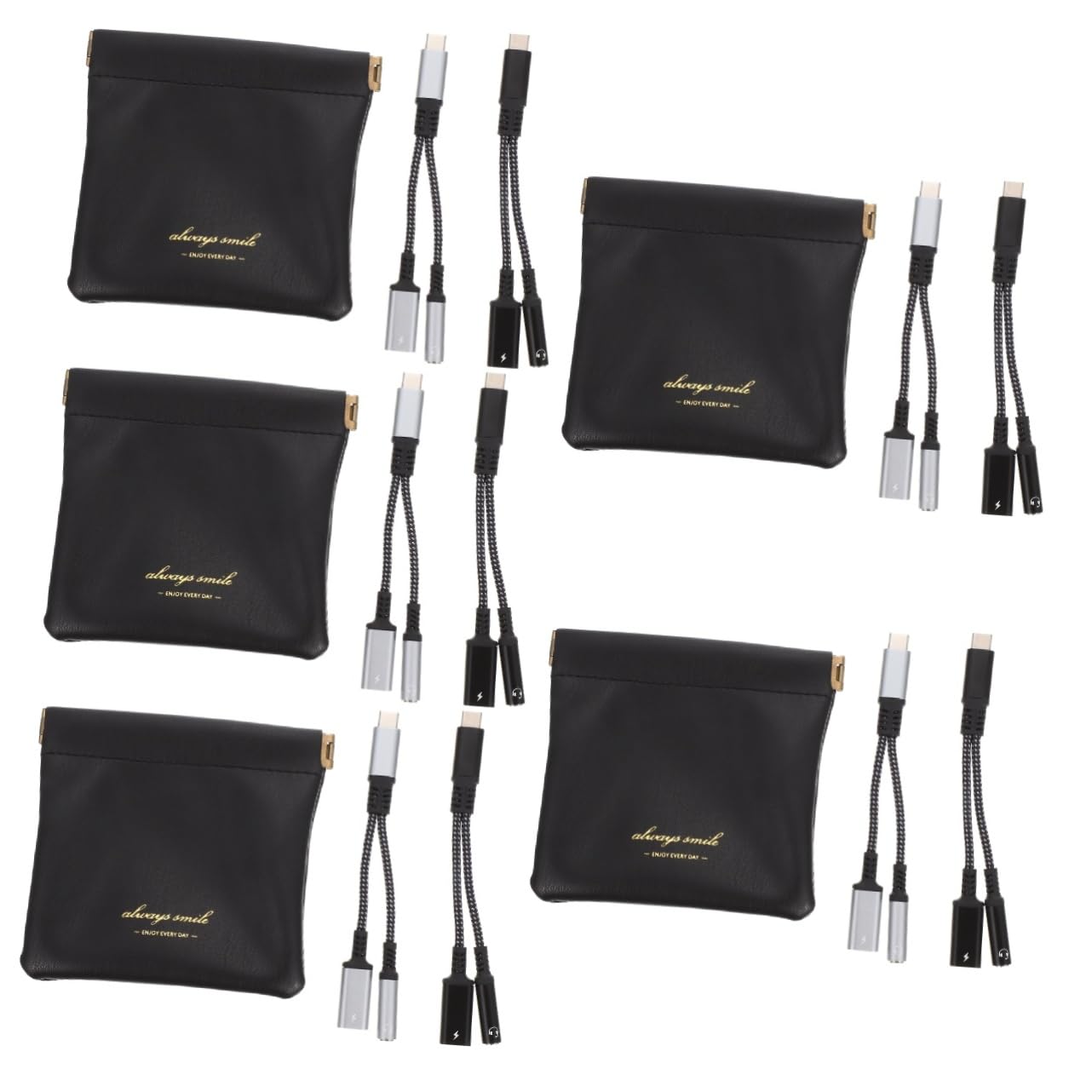 BESTonZON 5kawałki Adapter Usb c Do Słuchawek i Ładowania c Do Jack Kompatybilny z Telefonami i Tabletami Lekki i Kompaktowy Stabilne Działanie