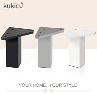 Kukicu Bútorlábak - 8 db Fekete Négyzet Profilú (40x40 mm) Bútorláb Szett - 8 cm Magas - Csavarokkal - Modern Stílusú - 200 kg Teherbírás 7