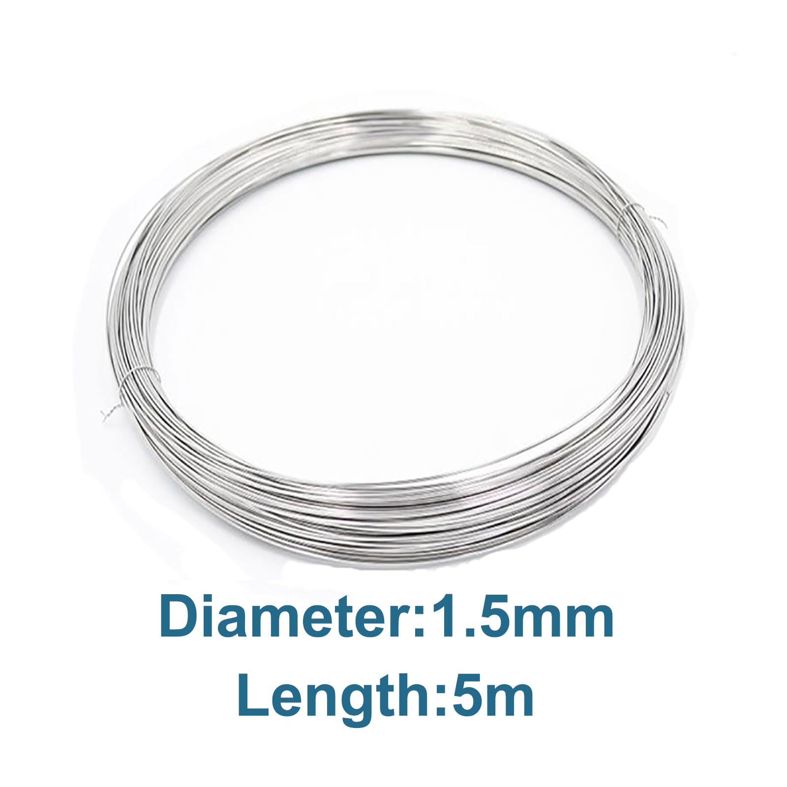 304 Edelstahldraht – 5 m, flexibler Perlen- und Gravurdraht for vielseitige Anwendungen, 1 Stück(1.5mm)