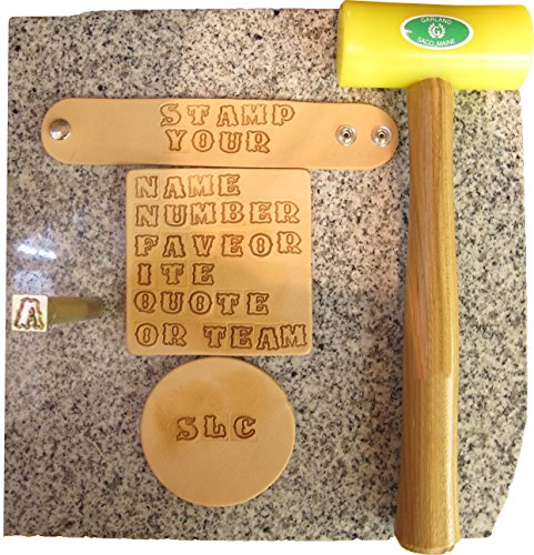 SLC 26 Piece 3/4" Old English Metal Alphabet Stamp Set with Stamp Handle Included Grey