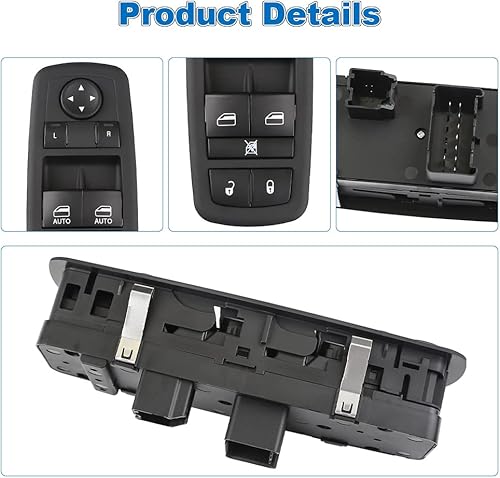 Miniatura 5 de WMPHE Interruptor de ventana eléctrico doble automático compatible con Ram 1500 2500-2013 2014 2015, Dodge Grand Caravan y Chrysler Town & Country