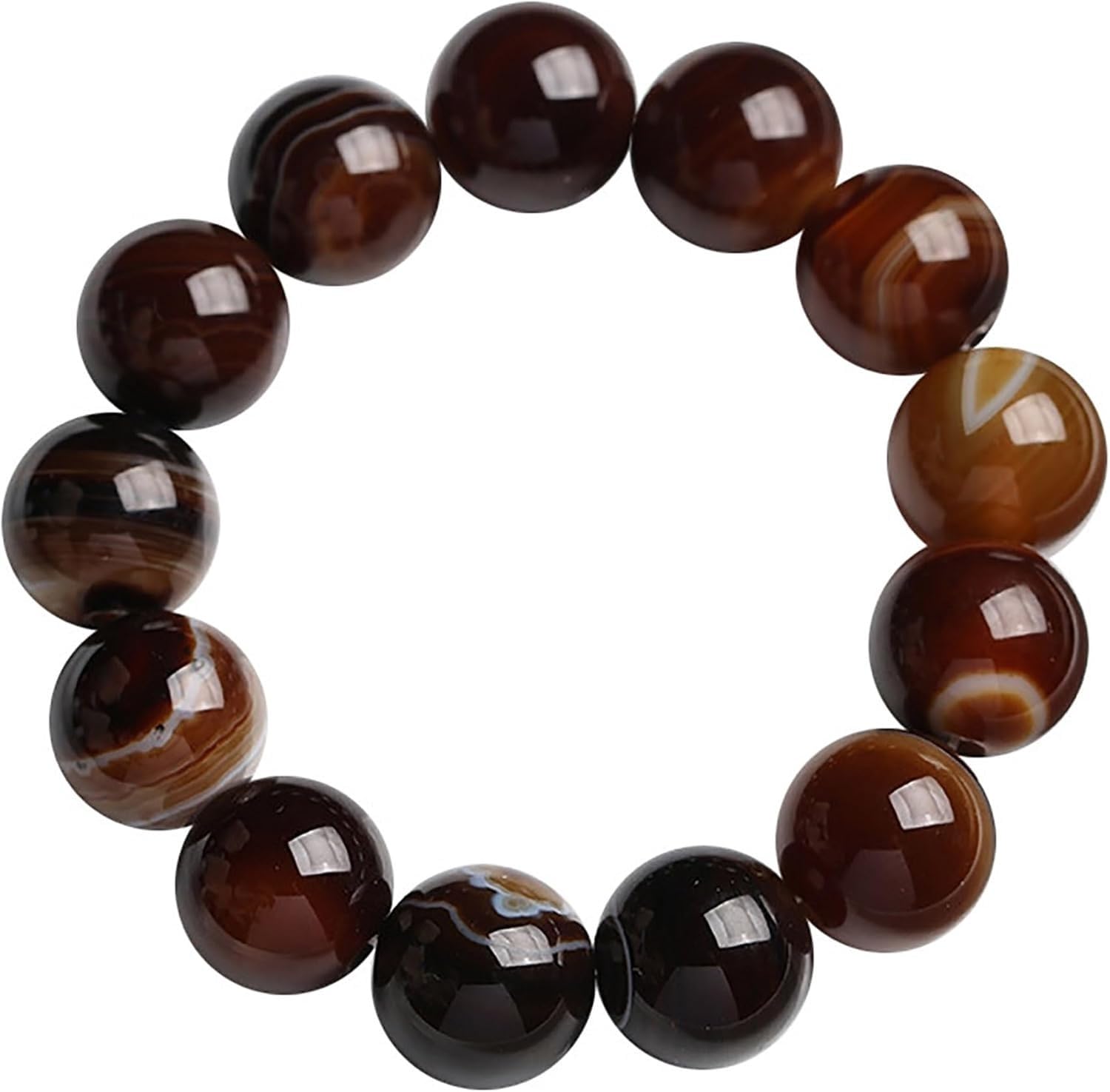 YNIYUJKL Beaded Bracelets Natural Moss Agate Bracelet 16 Mm Buddha Beads Stones Carnelian Feng Shui Bracelet