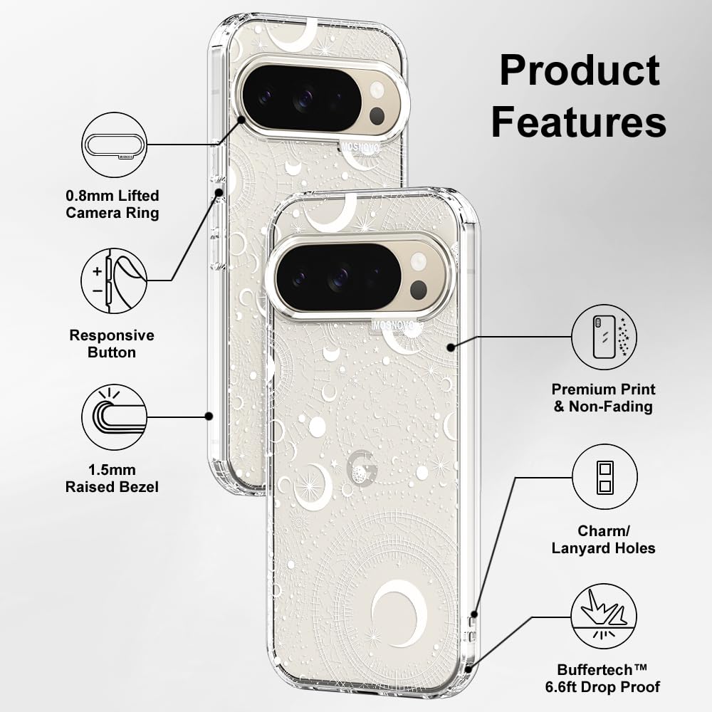 MOSNOVO Case for Google Pixel 10 & Pixel 10 Pro, [Buffertech 6.6ft Military-Grade Drop Protection] [Anti Peel Off Tech] Clear TPU Bumper Phone Case Cover Design - Cute Cherry — view 167