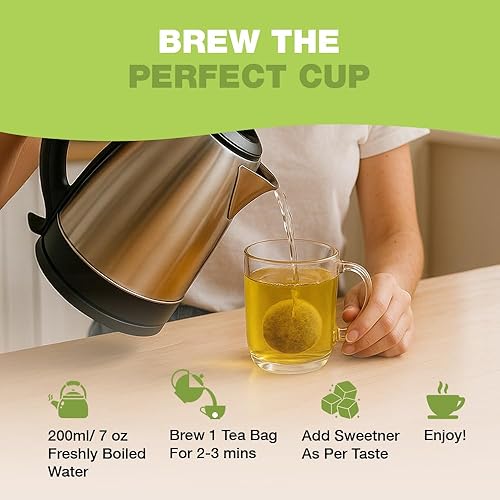 Vista 92 de HANDPICK, Bolsas de té negro orgánico English Breakfast (100 unidades) USDA Orgánico, sin OMG Té negro fuerte, robusto y alto en cafeína Bolsas