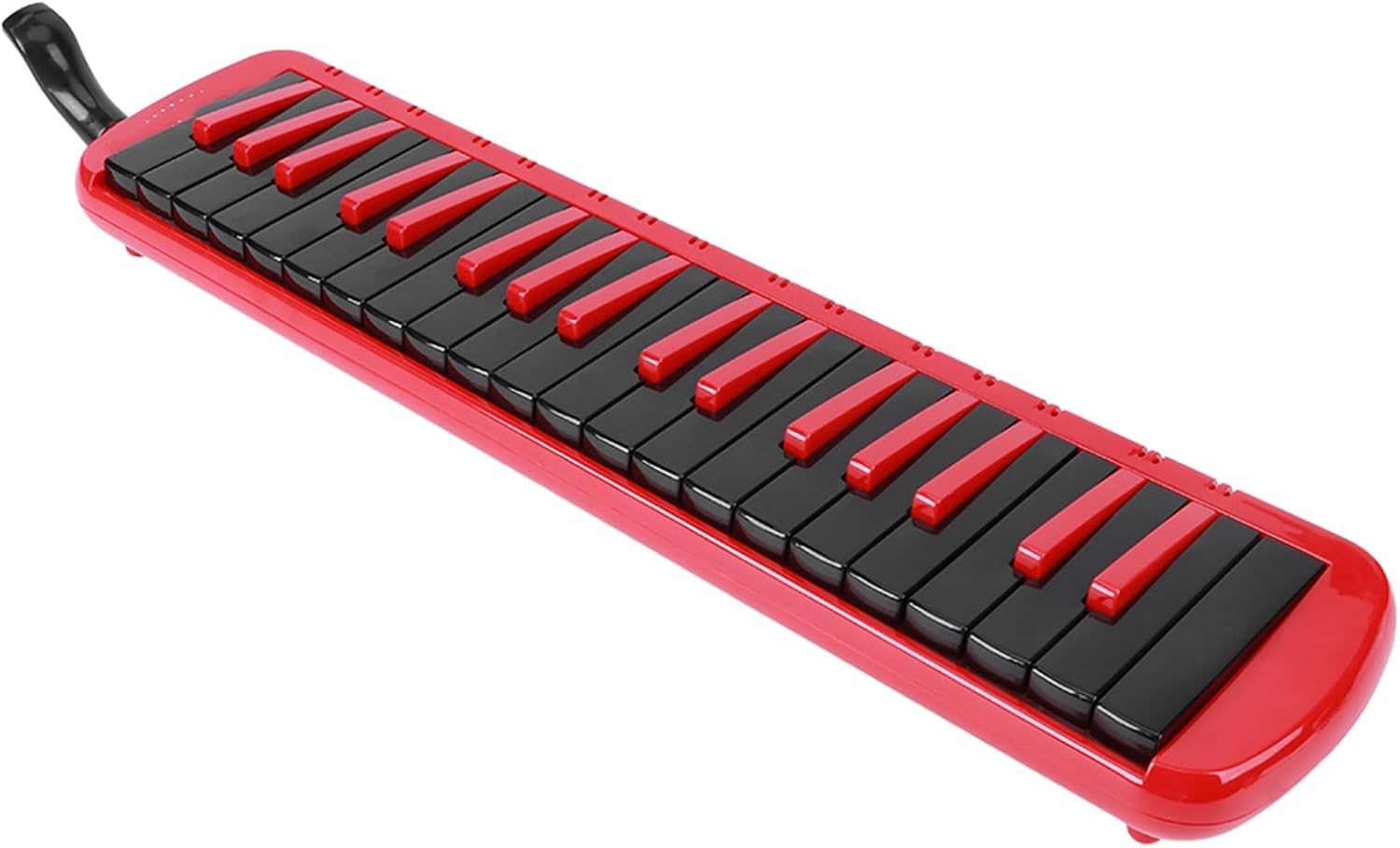 F - 37s Melodica 37 Key, Professional Wind Musical Instrument with ABS Resin Body and Brass Base Plate, Includes Blowpipe, Mouthpiece and EVA Bag for Beginners and Music Lovers (Red)