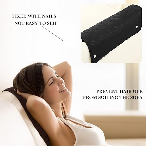 Vista 2 de Moukeren Protector de reposacabezas reclinable, 3 piezas, para silla reclinable, fundas de sofá, silla, protector de cabeza para muebles de sofá