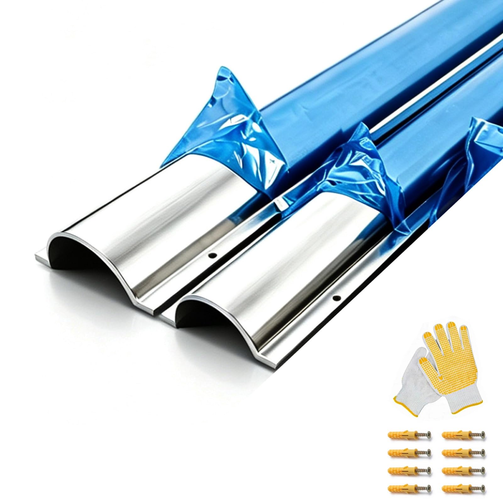 2 Stück Edelstahl-Kabelkanal, Drahtschutzkanal, Halbrunde Silberne Metallkabelabdeckung, 1 M (3,28 Fuß) Lang, Kabelabdecker For Decke, Ecke, Boden(5.3cm/2.1in 9 cable)