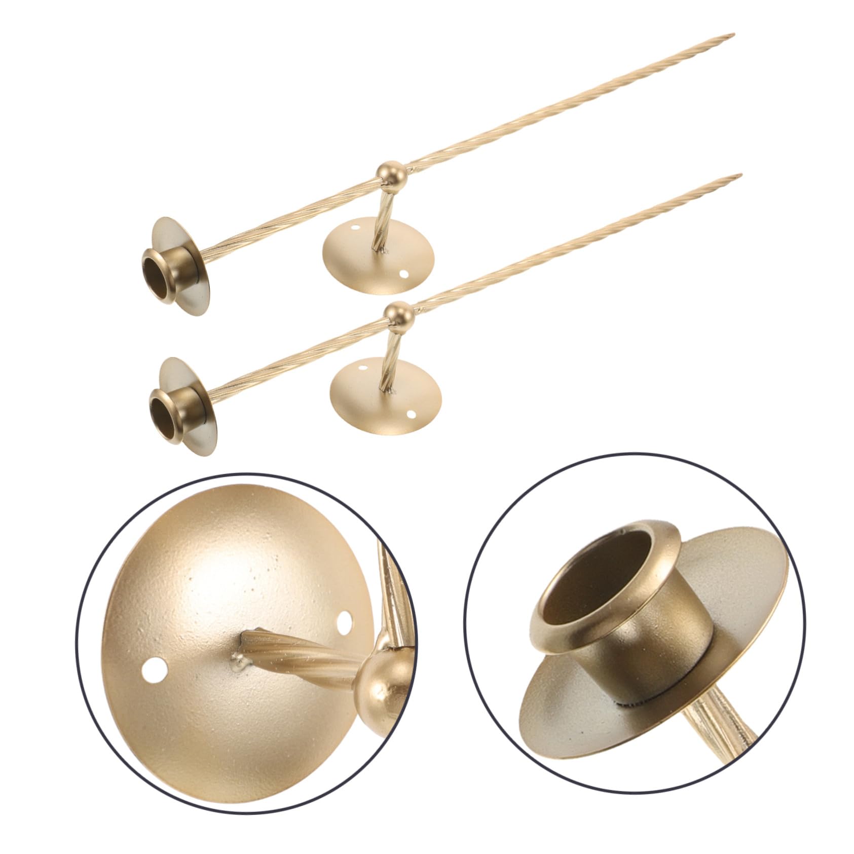 Candelabro de Pared Dorado en Espiral, 2 Piezas de Hierro