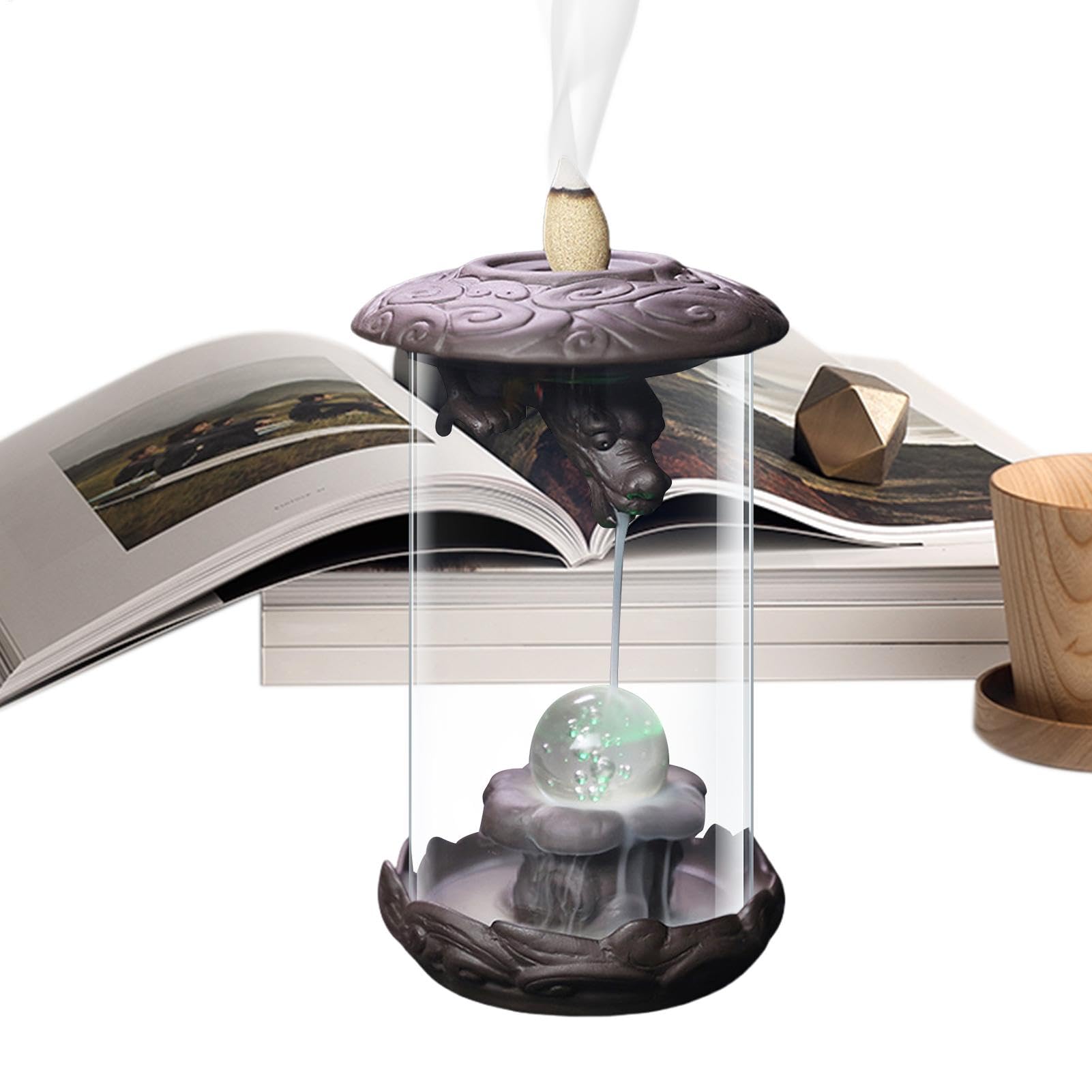 Porte-encens unique en cascade pour chasser le stress au bureau
