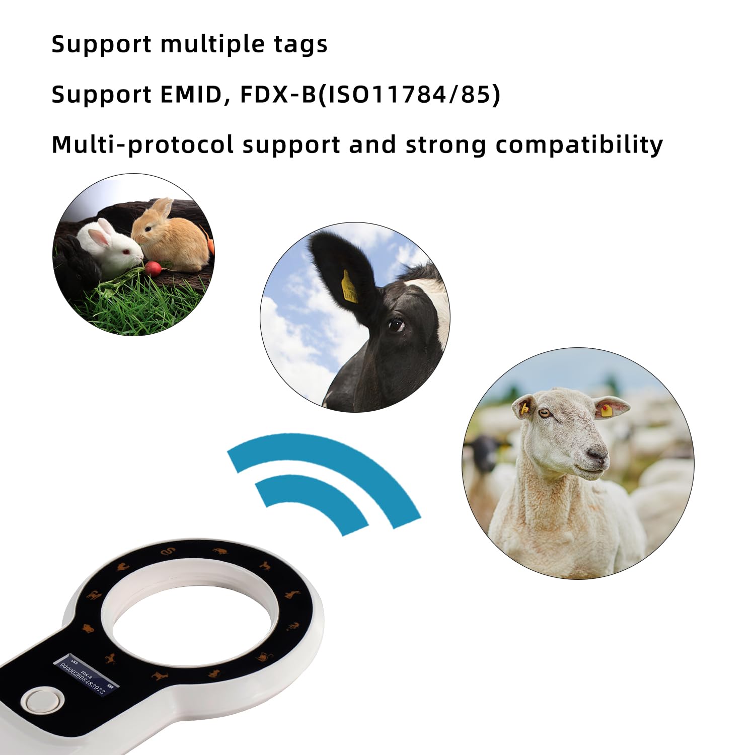 NETUM Bluetooth Pet Microchip Scanner Draagbare Draadloze RFID EMID