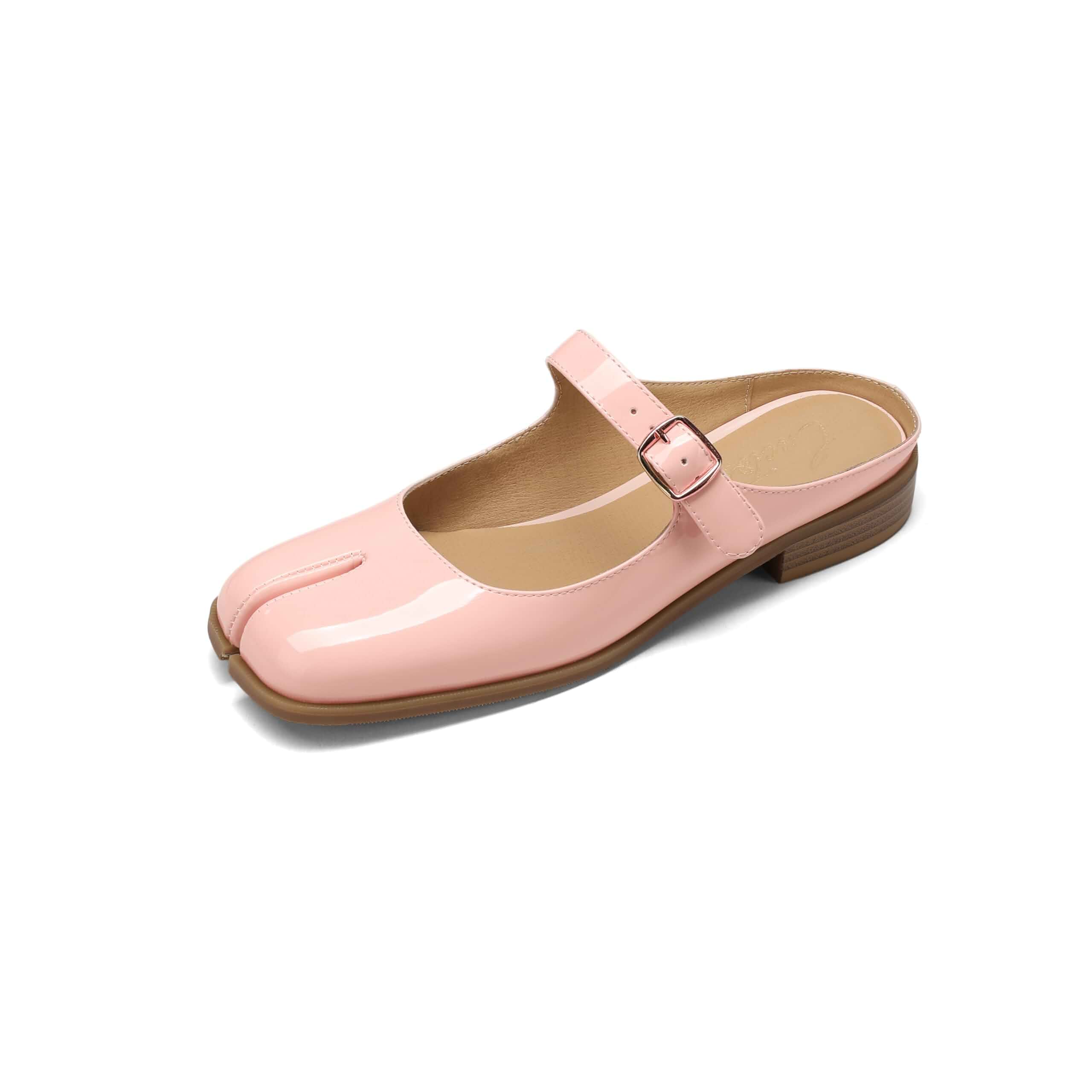 Cuctos Split Coverd Toe Nainja Women Lofers Adjustable Buckle Mary Janes Mules Slingback Slip On Casual Shoes Flats