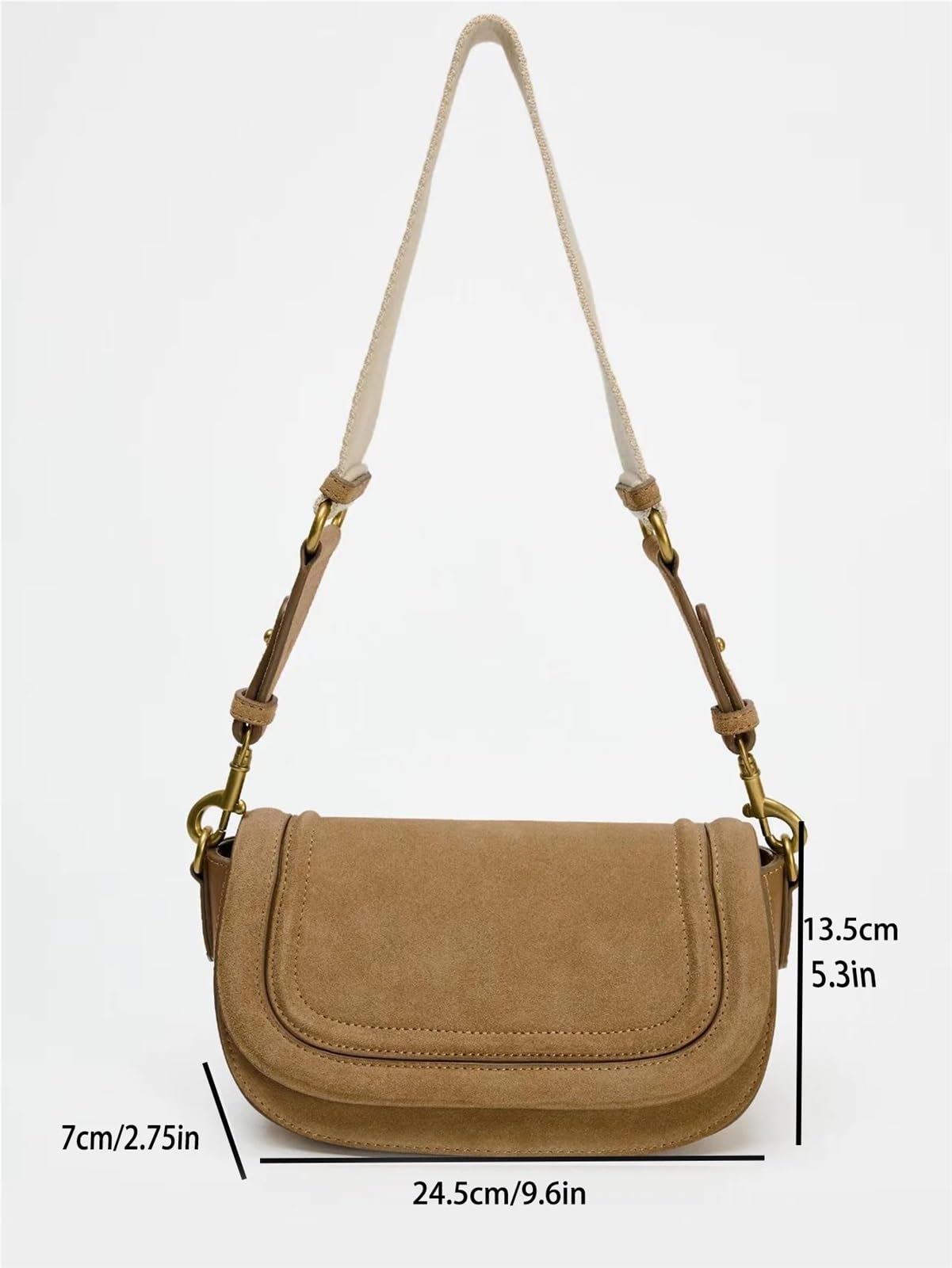 Bolso Serraje Bolso bandolera retro de color sólido, gran capacidad, ajustable y multifuncional
