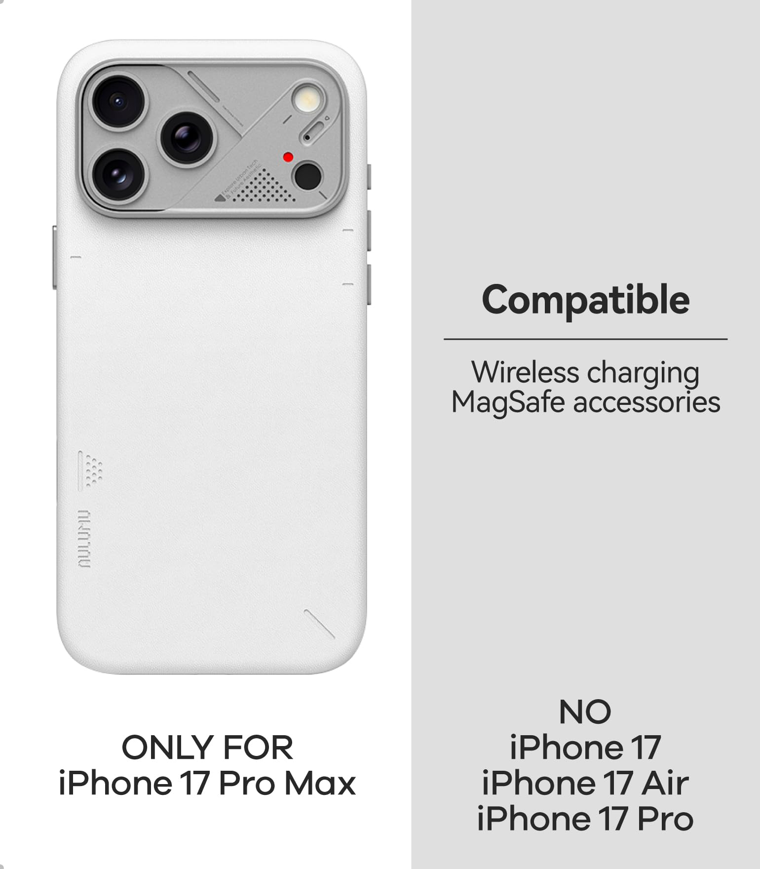 Aulumu A17 Etui CoolHyper ze skóry wegańskiej do iPhone'a 17 Pro Max, sterowanie kamerą, z płetwami chłodzącymi, luksusowy komfort, kompatybilne z MagSafe, kompletne owijanie, czarne