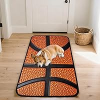 Vista 7 de Alfombra de pasillo larga de cuero para baloncesto, alfombra deportiva de 2 x 6 pies, antideslizante, alfombra de pasillo para sala de estar