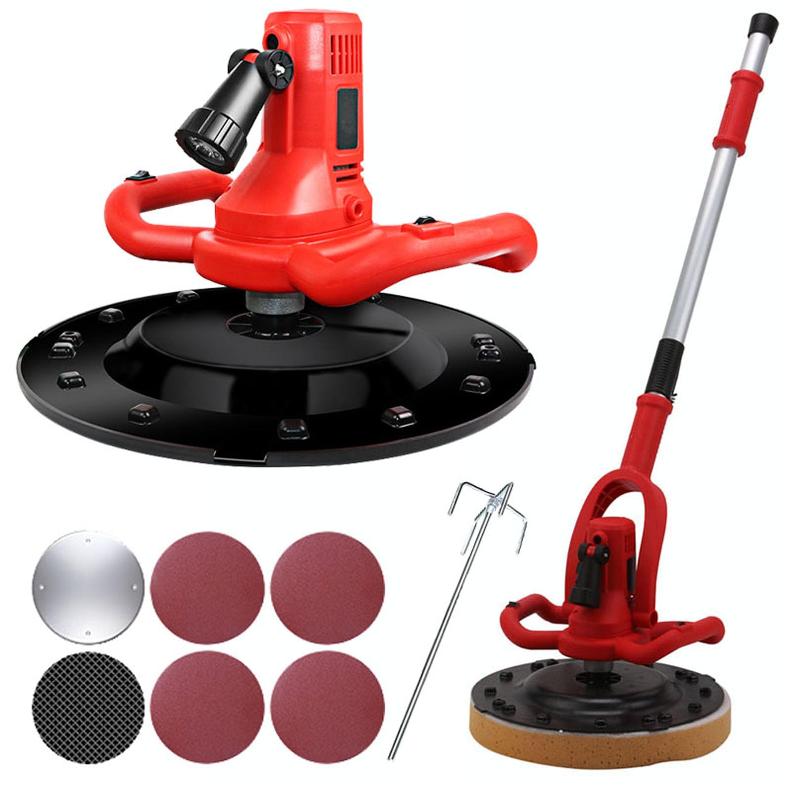Mfydpp Dark Concrete Trowel,With Extension Rod,Concrete Mixer,1680W Electric Plaster Mortar Cement Putty Trowel, Wall Smoothing Polishing Machine