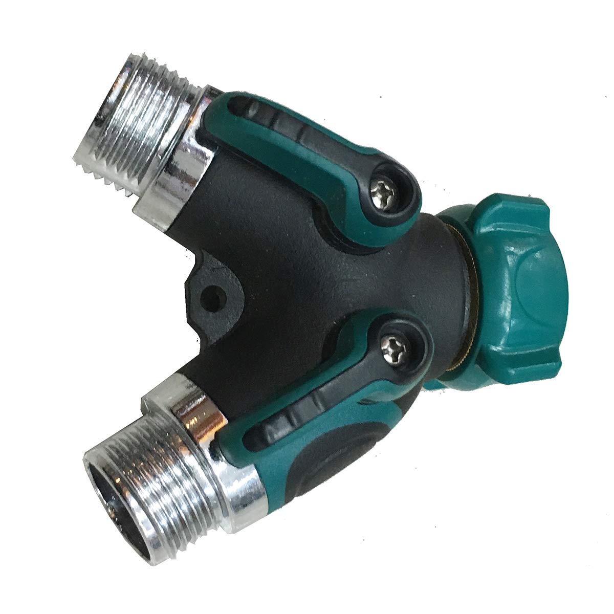 Distributore Idrico A Y 2 Vie Con Rubinetti A Sfera 3/4'' In Ottone - Per Lavatrice, Lavastoviglie, Tubo Da Giardino - 2